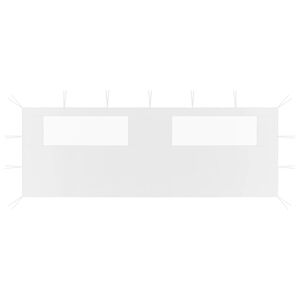 vidaXL Paroi lat&eacute;rale de belv&eacute;d&egrave;re avec fen&ecirc;tres 6x2 m Blanc