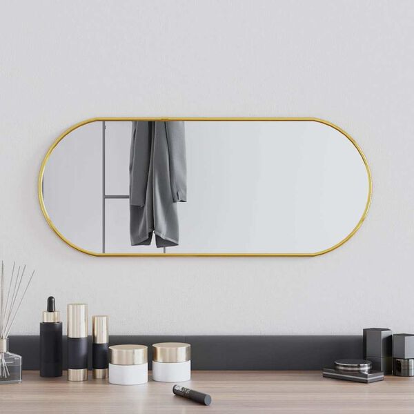 vidaXL Miroir mural Dor&eacute; 60x25 cm Ovale