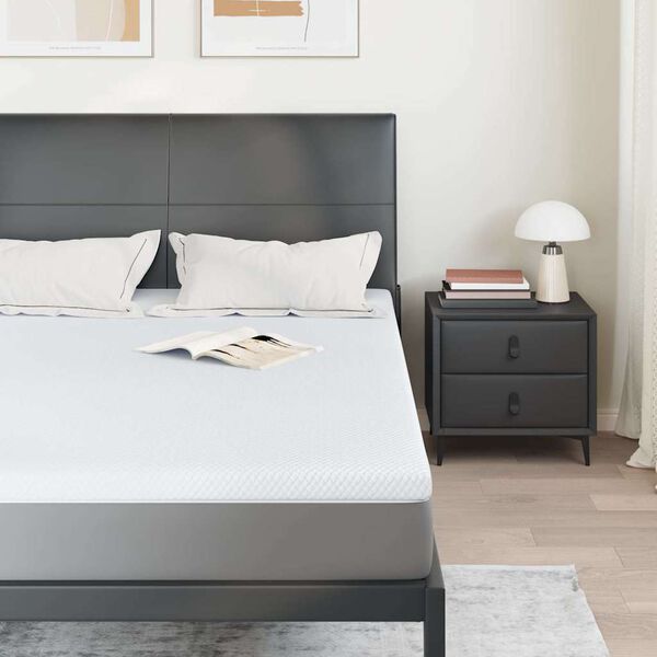 vidaXL Surmatelas Blanc 140 x 200 cm Tissu Jacquard