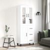 vidaXL Buffet haut Blanc 69,5x34x180 cm Bois d'ingénierie