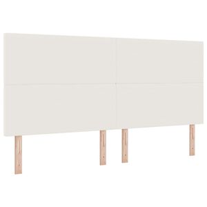 vidaXL T&ecirc;te de lit Cr&egrave;me 200 cm Tissu en velours c&ocirc;tel&eacute;