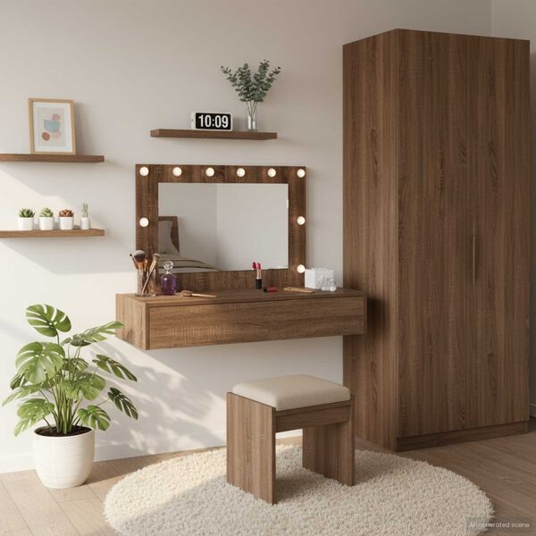 vidaXL Table de Toilette Marron 100 x 40 x 70 cm Bois d'ing&eacute;nierie