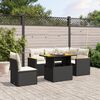 vidaXL Salon de jardin 6 pcs avec coussins noir r&eacute;sine tress&eacute;e
