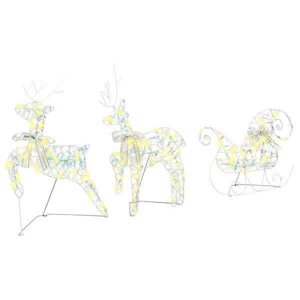 vidaXL Rennes LED avec 60 LED 3 pcs Blanc chaud PET