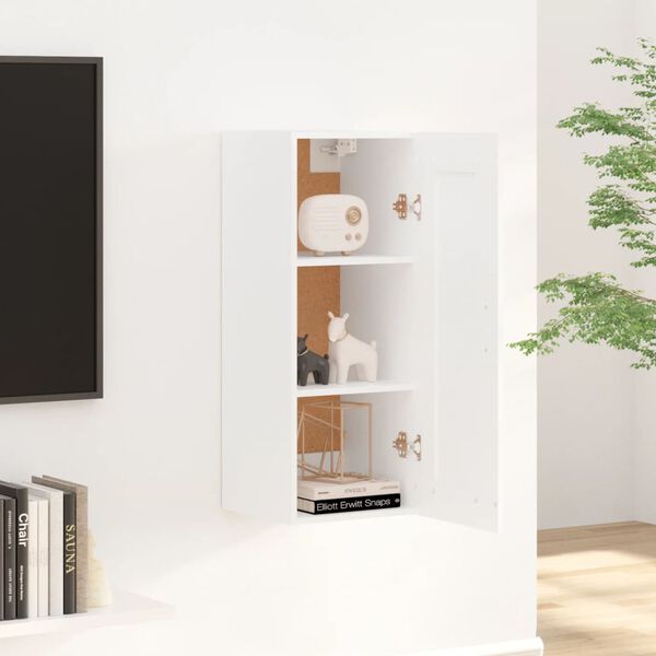 vidaXL Armoire suspendue Blanc 35x34x90 cm Bois d'ing&eacute;nierie