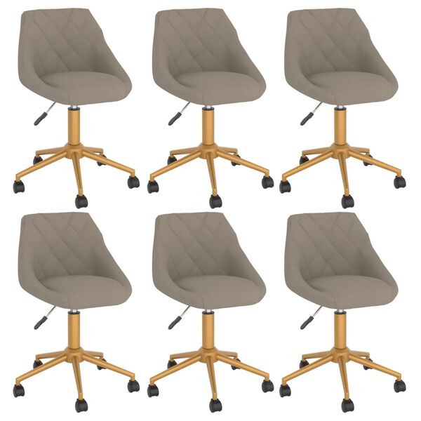 vidaXL Chaises pivotantes &agrave; manger lot de 6 gris clair velours