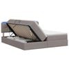 vidaXL Lit de rangement LED avec matelas Taupe 200 x 200 cm Tissu