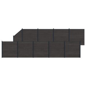 vidaXL Panneau de cl&ocirc;ture 10 pcs WPC et Aluminium Noir