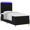 vidaXL Lit &agrave; ressort LED avec matelas Noir 90 x 190 cm tissu