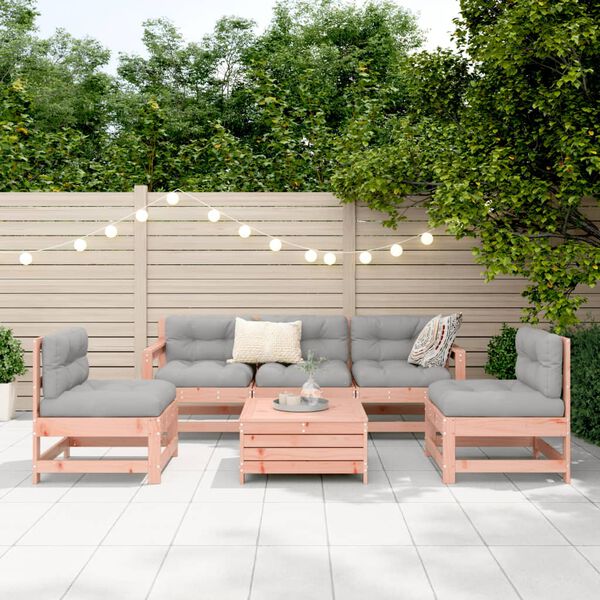 vidaXL Salon de jardin 6 pcs bois massif sapin de douglas
