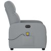vidaXL Fauteuil de massage inclinable &eacute;lectrique gris clair tissu