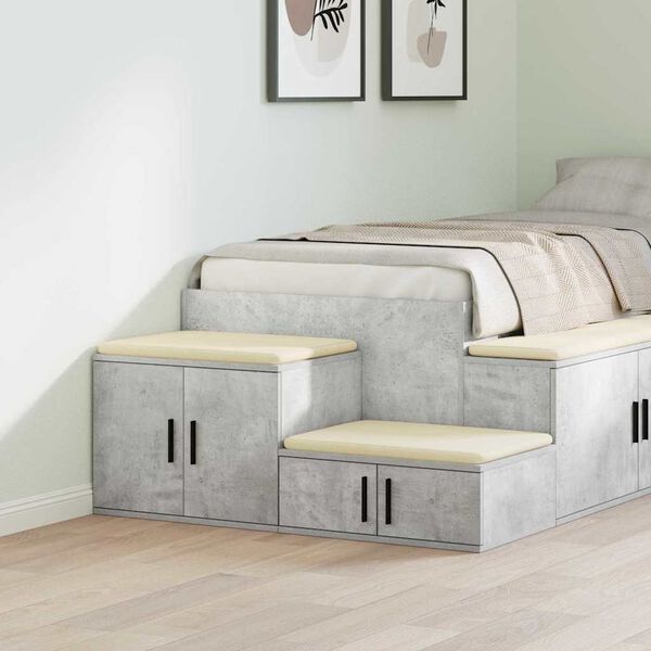 vidaXL Armoire de rangement 2 pcs Gris béton 103 x 41 x 40 cm