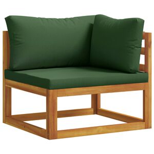vidaXL Canap&eacute; d'angle avec coussins 100 % polyester Acacia massif