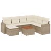 vidaXL Salon de jardin avec coussins 8 pcs beige r&eacute;sine tress&eacute;e