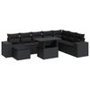 vidaXL Salon de jardin 9 pcs avec coussins noir r&eacute;sine tress&eacute;e