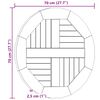 vidaXL Dessus de table Bois de teck solide Rond 2,5 cm 70 cm