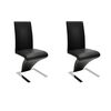 vidaXL Chaises &agrave; manger lot de 2 noir similicuir