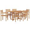 vidaXL Ensemble de salle &agrave; manger pour jardin 7 pc Naturel