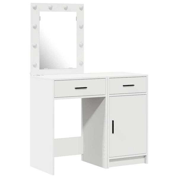 vidaXL Table de Toilette avec tiroir 2 pcs Blanc 50 x 41 x 135 cm