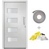 vidaXL Porte d'entr&eacute;e Aluminium et PVC Blanc 110x210 cm