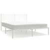 vidaXL Cadre de lit m&eacute;tal sans matelas et t&ecirc;te de lit blanc 160x200 cm