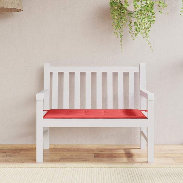 vidaXL Coussin de banc de jardin rouge 100x50x3 cm tissu oxford