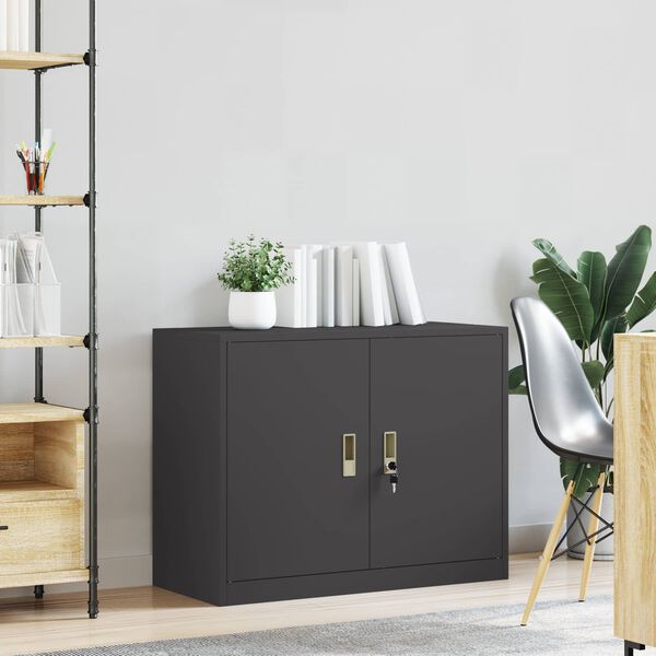vidaXL Armoire de rangement Noir 90 x 40 x 70 cm Acier