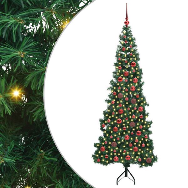 vidaXL Arbre de No&euml;l artificiel d'angle Vert 180 cm PVC et m&eacute;tal