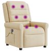 vidaXL Fauteuil de massage inclinable Crème Tissu