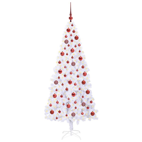 vidaXL Sapin de No&euml;l artificiel avec 300 LED Blanc 180 cm PVC et Acier