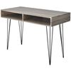 vidaXL Bureau avec 2 compartiments Gris