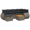 vidaXL Salon de jardin avec coussins 7 pcs gris r&eacute;sine tress&eacute;e