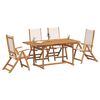 vidaXL Ensemble &agrave; manger de jardin 5pcs bois d'acacia solide textil&egrave;ne