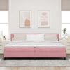 vidaXL Lit &agrave; ressorts avec matelas Rose 200 x 200 cm Velours