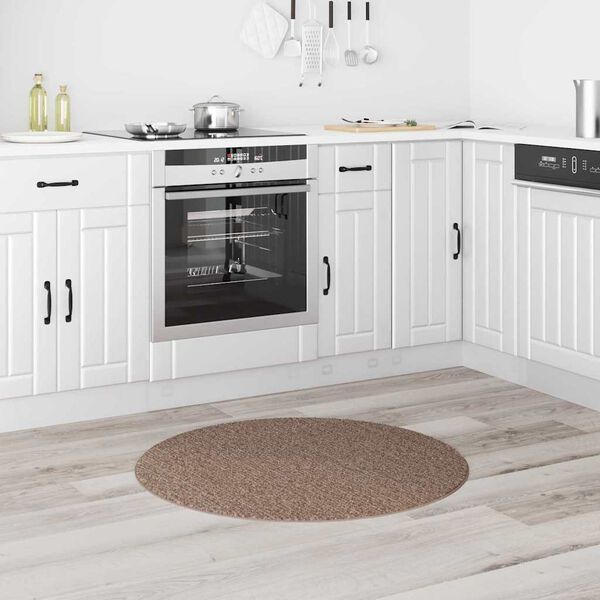 vidaXL Tapis Shaggy Anti-d&eacute;rapant Marron 90 x 90 cm PP