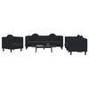 vidaXL Ensemble de canapés 3 pcs avec coussins noir velours