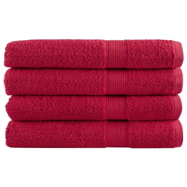vidaXL Serviettes de qualit&eacute; sup&eacute;rieure SOLUND 4 pcs rouge 600 g/m&sup2;