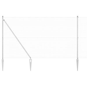vidaXL Cl&ocirc;ture en fil soud&eacute; avec pointes 25 x 1,6 m Acier galvanis&eacute;