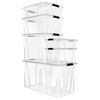 vidaXL Bo&icirc;tes de rangement avec couvercles 2 pcs Transparent 80 L