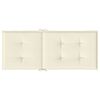 vidaXL Coussins de chaise de jardin dossier haut lot de 2 cr&egrave;me tissu