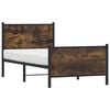 vidaXL Cadre de lit en m&eacute;tal sans matelas ch&ecirc;ne fum&eacute; 90x190 cm