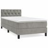 vidaXL Sommier &agrave; lattes de lit et matelas Gris clair 80x200 cm Velours