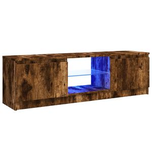vidaXL Meuble TV avec lumi&egrave;res LED ch&ecirc;ne fum&eacute; 120x30x36 cm