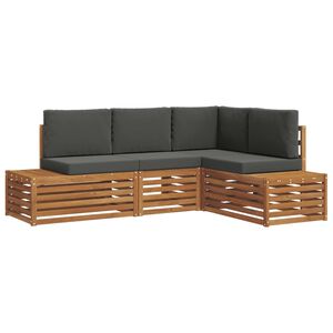 vidaXL Ensemble de canap&eacute;s d'ext&eacute;rieur 4 Pi&egrave;ce Naturel et Anthracite