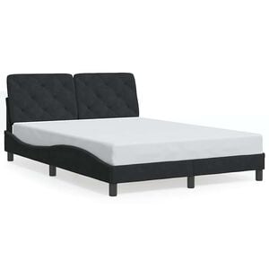 vidaXL Cadre de lit sans matelas noir 140x190 cm velours