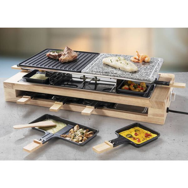 Bestron Gril &agrave; raclette ARG300BW 1500 W Bois noir XL