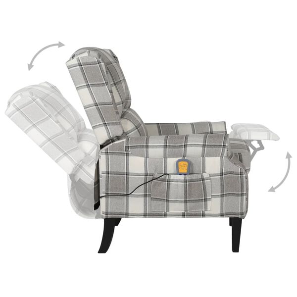 vidaXL Fauteuil de massage inclinable Gris Tissu