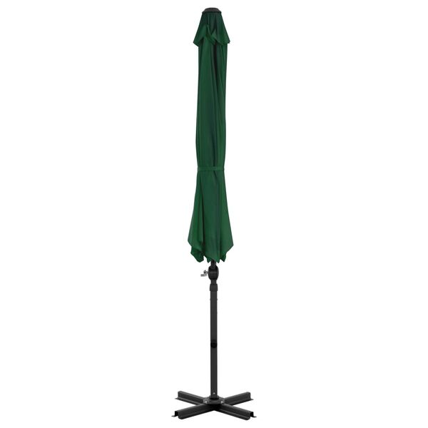 vidaXL Parasol de jardin en porte-&agrave;-faux et poteau en aluminium vert