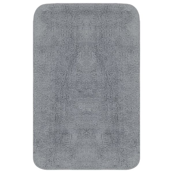 vidaXL Tapis de salle de bain 2 pcs Tissu Gris