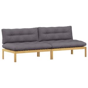 vidaXL Unit&eacute; de canap&eacute; du milieu Acacia Clair et Gris Fonc&eacute;